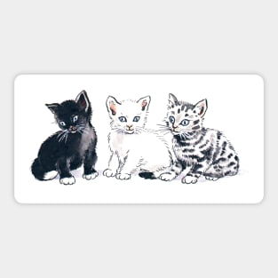 Cute Vintage Kitten Cat Watercolor Illustration Sticker